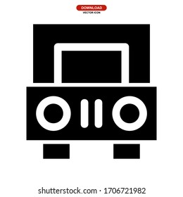 mini truck icon or logo isolated sign symbol vector illustration - high quality black style vector icons
