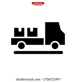 mini truck icon or logo isolated sign symbol vector illustration - high quality black style vector icons
