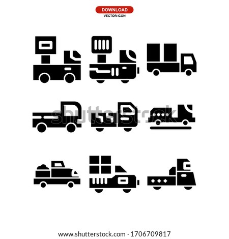 mini truck icon or logo isolated sign symbol vector illustration - Collection of high quality black style vector icons
