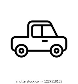mini truck loader cute car outline icon editable stroke design.