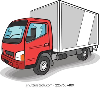 Mini Truck Lorry Heavy Vehicle Transportation Vector Illustration