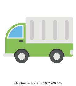 
Mini truck vector icon in flat design 
