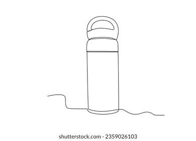 A mini tumbler with a handle. Tumbler one-line drawing