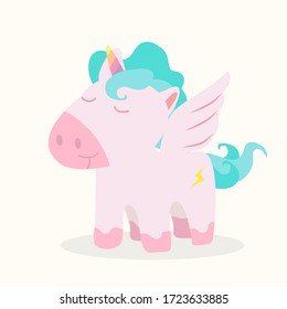 mini unicorn vector flat style