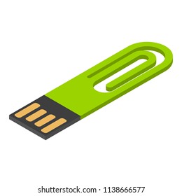Mini usb flash icon. Isometric of mini usb flash vector icon for web design isolated on white background