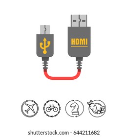 Mini USB to HDMI cable