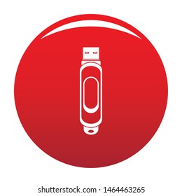 Mini usb icon. Simple illustration of mini usb vector icon for any design red
