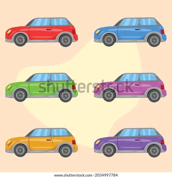 Mini\
Van Car Automobile Collection Vector\
Illustration