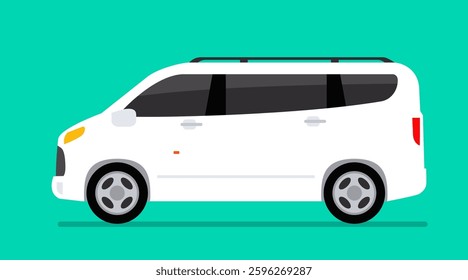 mini van car minibus side view vector illustration