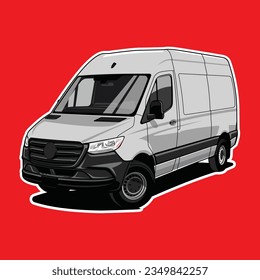 mini van cargo transportation vector design