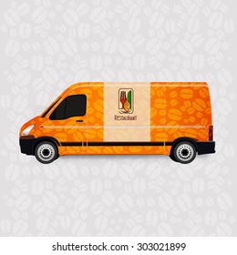 Mini Van Corporate identity Menu Restaurant Background coffee beans