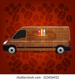 Mini Van Corporate identity Menu Restaurant Background coffee 