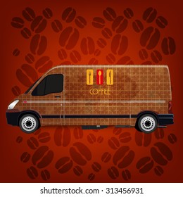 Mini Van Corporate identity Menu Restaurant Background coffee 