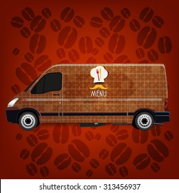 Mini Van Corporate identity Menu Restaurant Background coffee 