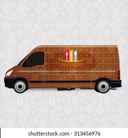 Mini Van Corporate identity Menu Restaurant Background coffee 