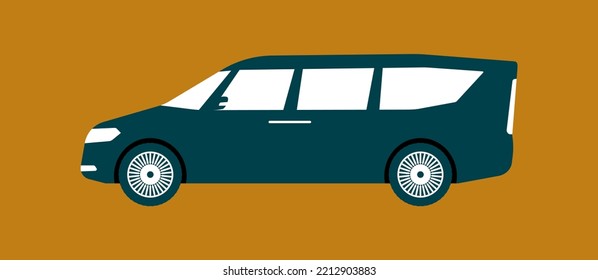 Mini Van Icon Isolated. Vector Illustration.