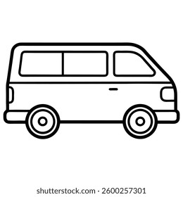Mini Van Line Art Icon Perfect for Web And Print Designs