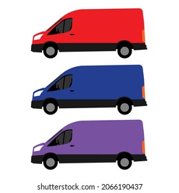 mini camioneta de la vista lateral del transporte diseño de vector plano