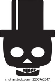 Mini vector that represents a skeleton with a hat 
