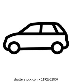 Mini vehicle depicting hatchback car 