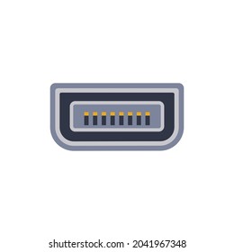 Icono de conector universal Mini VGA pc. Ilustración gráfica vectorial de Puerto en estilo plano.