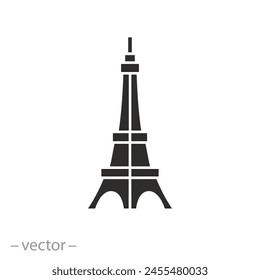 mini view isometric eiffel tower icon, flat vector illustration