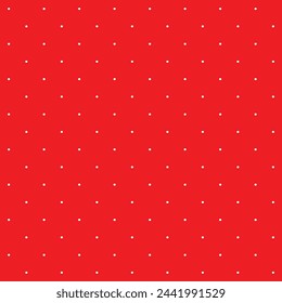 Mini white seamless polka dot pattern vector, Red background. Christmas theme