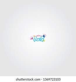 Mini World Baby shop vector logo design elements 