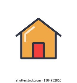 Mini yellow home vector icon