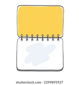 
mini yellow notebook hand drawn vector doodle art illustration