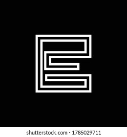 minial simple initial based E logo design