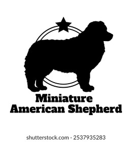 Miniatura American Shepherd perro silueta, perro, razas de perro, logotipo, Vector, silueta, diseño de logotipo, animal, ilustración, icono, signo, diseño, negro, símbolo, mascota