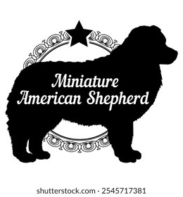 Miniatura American Shepherd perro silueta, perro, razas de perro, Vector, silueta, diseño de logotipo, animal, ilustración, icono, signo, negro, mascota