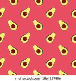 Vocado en miniatura, patrón sin fisuras sobre fondo rosado caliente.
