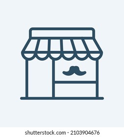 miniature barbershop line icon or illustration