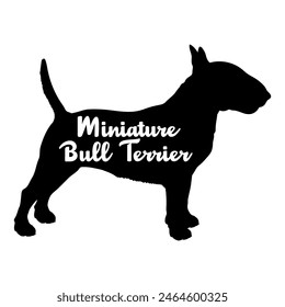 Miniature Bull Terrier Dog silhouette dog breeds logo dog monogram vector