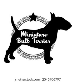 Miniature Bull Terrier. dog silhouette, dog, dog breeds,  vector, silhouette, logo design, animal, illustration, icon, sign, black, pet