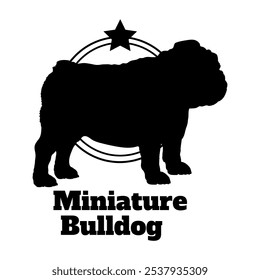 Miniature Bulldog dog silhouette,  dog, dog breeds, logo, vector, silhouette, logo design, animal, illustration, icon, sign, design, black,  symbol, pet