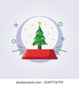 miniature of christmas tree icon vector illustration design, template element xmas symbol sticker design