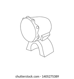 miniature cute Bedug Drum for muslim to awaken Sahur in the fasting month and call for prayer, Eid al-Fitr icon in Ramadhan For icon stock, magazine, cover, poster lineart Design Style - Vector