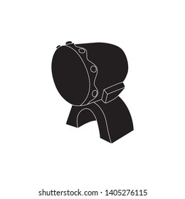 miniature cute Bedug Drum for muslim to awaken Sahur in the fasting month and call for prayer, Eid al-Fitr icon in Ramadhan For icon stock, magazine, cover, poster Solid Design Style - Vector