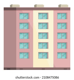 Miniature multistory icon cartoon vector. High building. Residential apartment