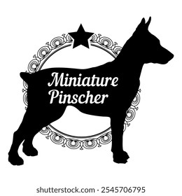 Miniature Pinscher dog silhouette, dog, dog breeds,  vector, silhouette, logo design, animal, illustration, icon, sign, black, pet