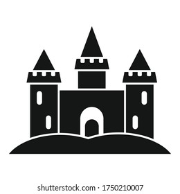 Miniature sand castle icon. Simple illustration of miniature sand castle vector icon for web design isolated on white background