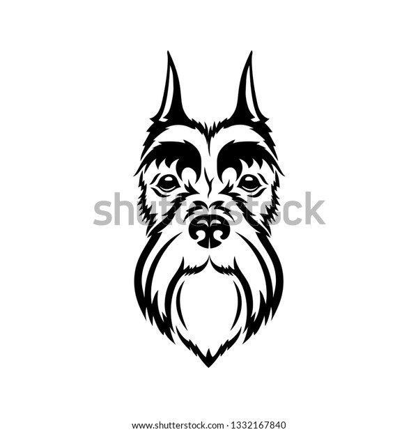 Miniature Schnautzer Face Isolated Vector Illustration Stock Vector ...