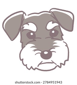 Miniature Schnauzer, cute vector illustration.