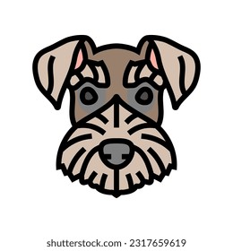 miniature schnauzer dog puppy pet color icon vector. miniature schnauzer dog puppy pet sign. isolated symbol illustration