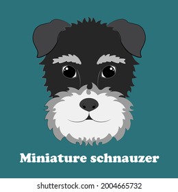 Miniature Schnauzer. Print with cute cartoon puppy