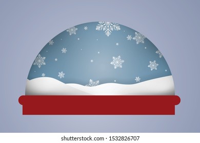 miniature toy rain in snow glass, paper art model