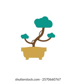 Miniature tree in a brown pot suitable for nature themed designs